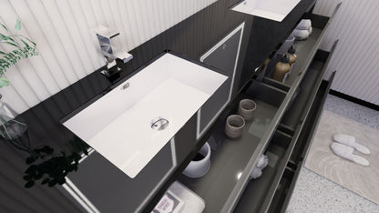 Stanley 84" Freestanding Bathroom Vanity with Reinforced Acrylic Integrated Sink Top