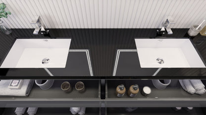 Stanley 84" Freestanding Bathroom Vanity with Reinforced Acrylic Integrated Sink Top