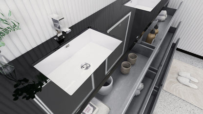 Stanley 84" Freestanding Bathroom Vanity with Reinforced Acrylic Integrated Sink Top