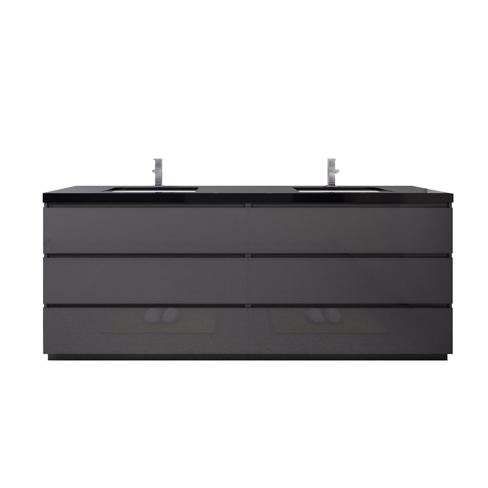 Stanley 84" Freestanding Bathroom Vanity with Reinforced Acrylic Integrated Sink Top