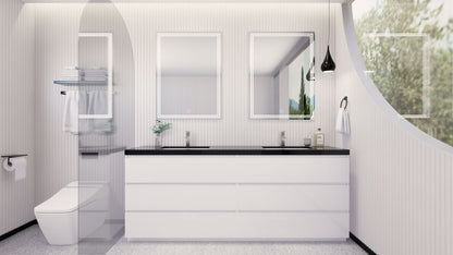 Stanley 84" Freestanding Bathroom Vanity with Reinforced Acrylic Integrated Sink Top