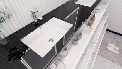 Stanley 84" Freestanding Bathroom Vanity with Reinforced Acrylic Integrated Sink Top