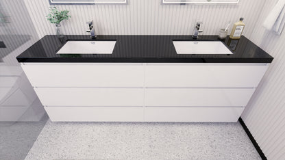 Stanley 84" Freestanding Bathroom Vanity with Reinforced Acrylic Integrated Sink Top