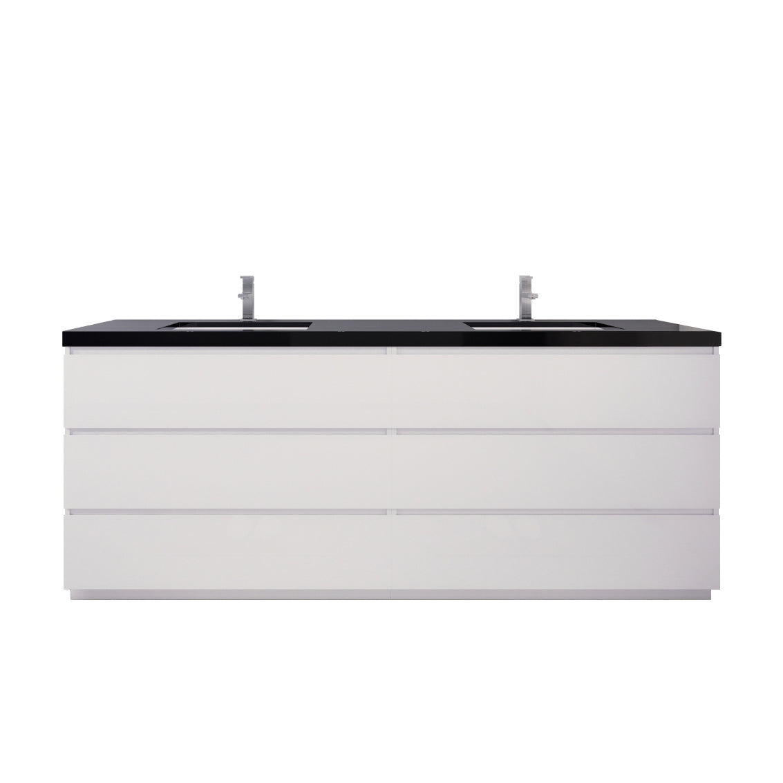 Stanley 84" Freestanding Bathroom Vanity with Reinforced Acrylic Integrated Sink Top
