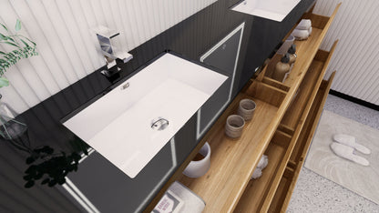 Stanley 84" Freestanding Bathroom Vanity with Reinforced Acrylic Integrated Sink Top