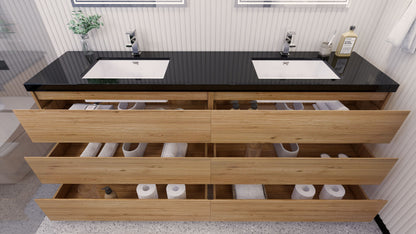 Stanley 84" Freestanding Bathroom Vanity with Reinforced Acrylic Integrated Sink Top
