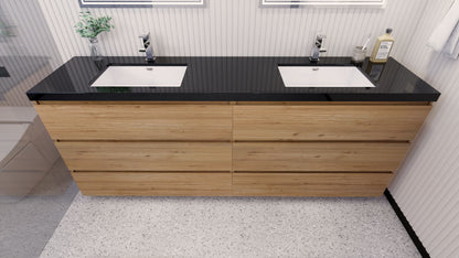 Stanley 84" Freestanding Bathroom Vanity with Reinforced Acrylic Integrated Sink Top