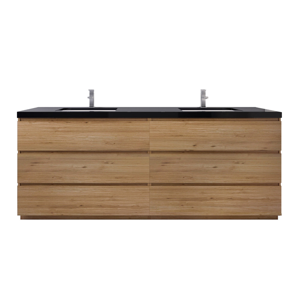 Stanley 84" Freestanding Bathroom Vanity with Reinforced Acrylic Integrated Sink Top