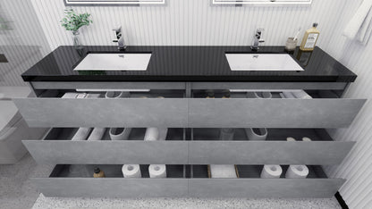 Stanley 84" Freestanding Bathroom Vanity with Reinforced Acrylic Integrated Sink Top
