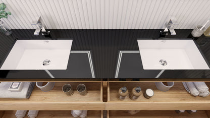 Stanley 84" Freestanding Bathroom Vanity with Reinforced Acrylic Integrated Sink Top