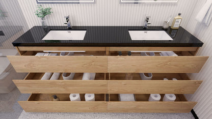 Stanley 84" Freestanding Bathroom Vanity with Reinforced Acrylic Integrated Sink Top