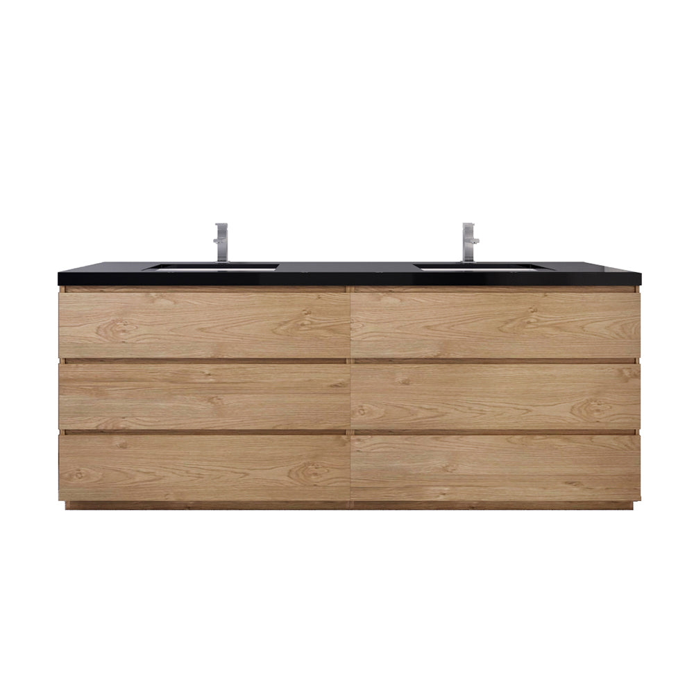Stanley 84" Freestanding Bathroom Vanity with Reinforced Acrylic Integrated Sink Top