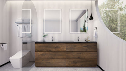 Stanley 84" Freestanding Bathroom Vanity with Reinforced Acrylic Integrated Sink Top