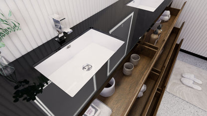 Stanley 84" Freestanding Bathroom Vanity with Reinforced Acrylic Integrated Sink Top