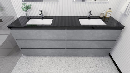 Stanley 84" Freestanding Bathroom Vanity with Reinforced Acrylic Integrated Sink Top