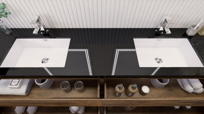 Stanley 84" Freestanding Bathroom Vanity with Reinforced Acrylic Integrated Sink Top