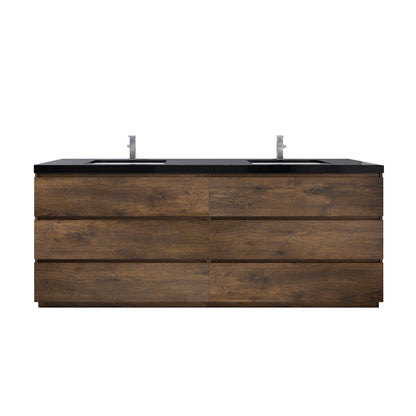 Stanley 84" Freestanding Bathroom Vanity with Reinforced Acrylic Integrated Sink Top