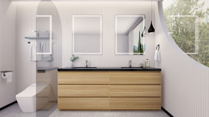 Stanley 84" Freestanding Bathroom Vanity with Reinforced Acrylic Integrated Sink Top