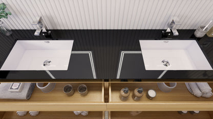 Stanley 84" Freestanding Bathroom Vanity with Reinforced Acrylic Integrated Sink Top
