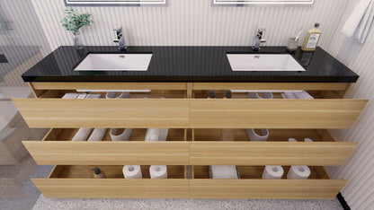 Stanley 84" Freestanding Bathroom Vanity with Reinforced Acrylic Integrated Sink Top