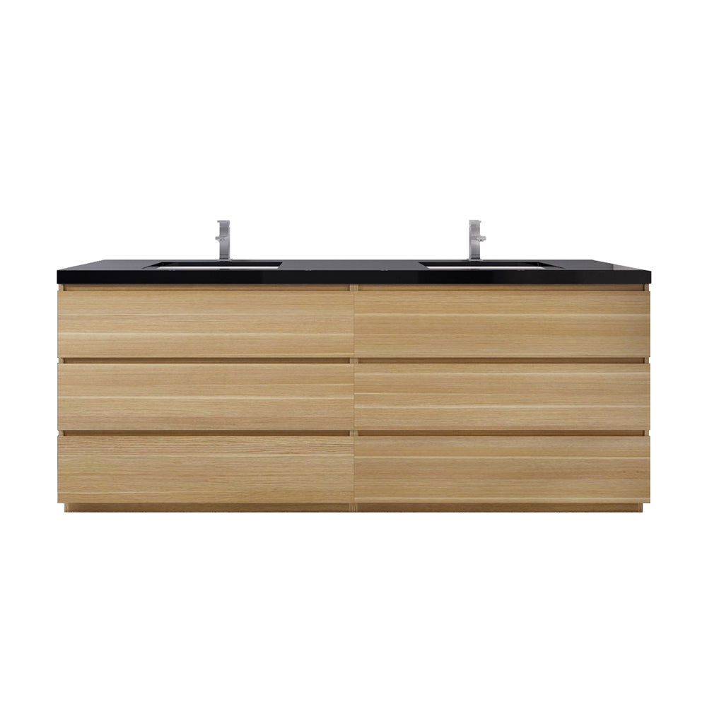 Stanley 84" Freestanding Bathroom Vanity with Reinforced Acrylic Integrated Sink Top