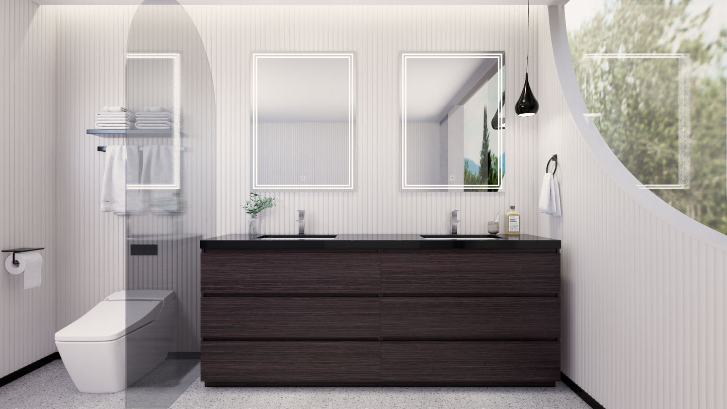 Stanley 84" Freestanding Bathroom Vanity with Reinforced Acrylic Integrated Sink Top