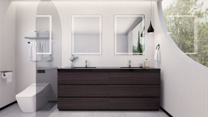 Stanley 84" Freestanding Bathroom Vanity with Reinforced Acrylic Integrated Sink Top