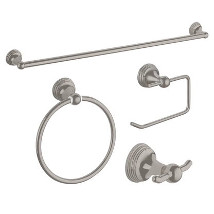 Apollo 4-Piece Bathroom Hardware Accessory Set With 24" Towel Bar