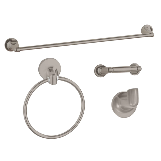 Ocean 4-Piece Bathroom Hardware Accessory Set With 24" Towel Bar