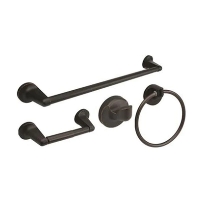Pamex Seal Beach 4-Piece Bathroom Hardware Accessory Set With 24" Towel Bar