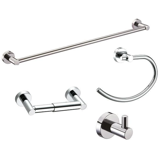 Pamex Solano 4-Piece Bathroom Hardware Accessory Set With 24" Towel Bar