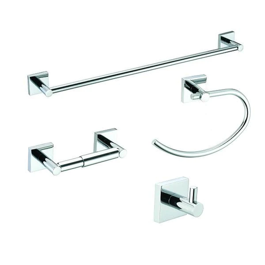 Pamex Vina 4-Piece Bathroom Hardware Accessory Set With 24" Towel Bar