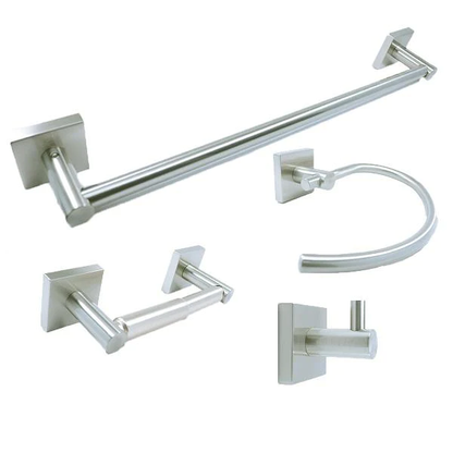 Pamex Vina 4-Piece Bathroom Hardware Accessory Set With 24" Towel Bar