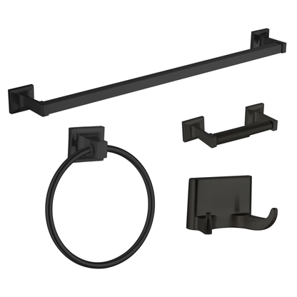 River 4-Piece Bathroom Hardware Accessory Set With 24" Towel Bar