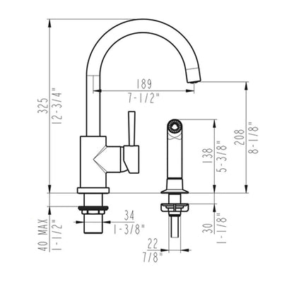 Allegra Kitchen Faucet with Side Sprayer