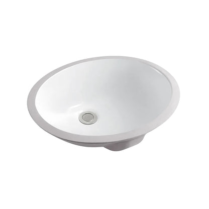 Columba undermount bathroom sink in vitreous china, round or oval