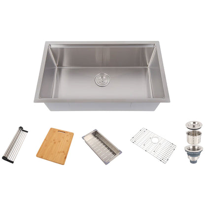 Kennedy 32" Stainless Steel Undermount Kitchen Sink with Workstation