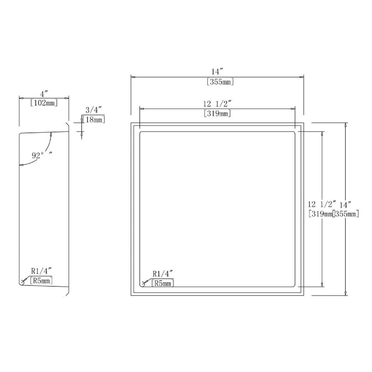 Marcellus Stainless Steel Recessed Shower Niche
